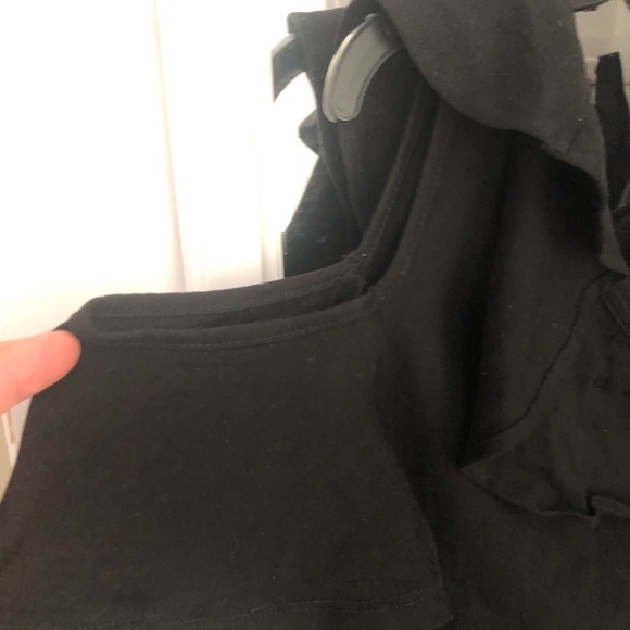 NWT J Crew Factory Black Flutter One Sleeve Tee - Picture 3 of 6